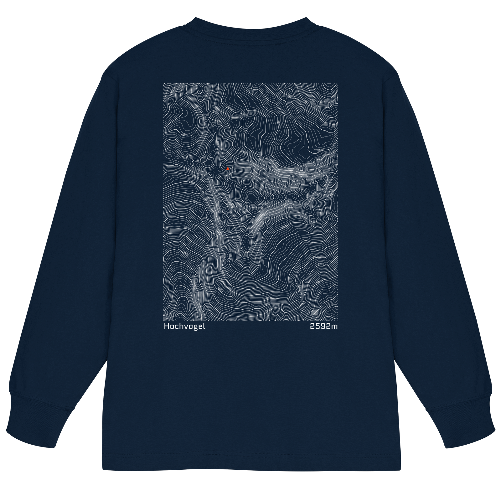 Hochvogel Höhenlinien Oversized Longsleeve (Unisex)