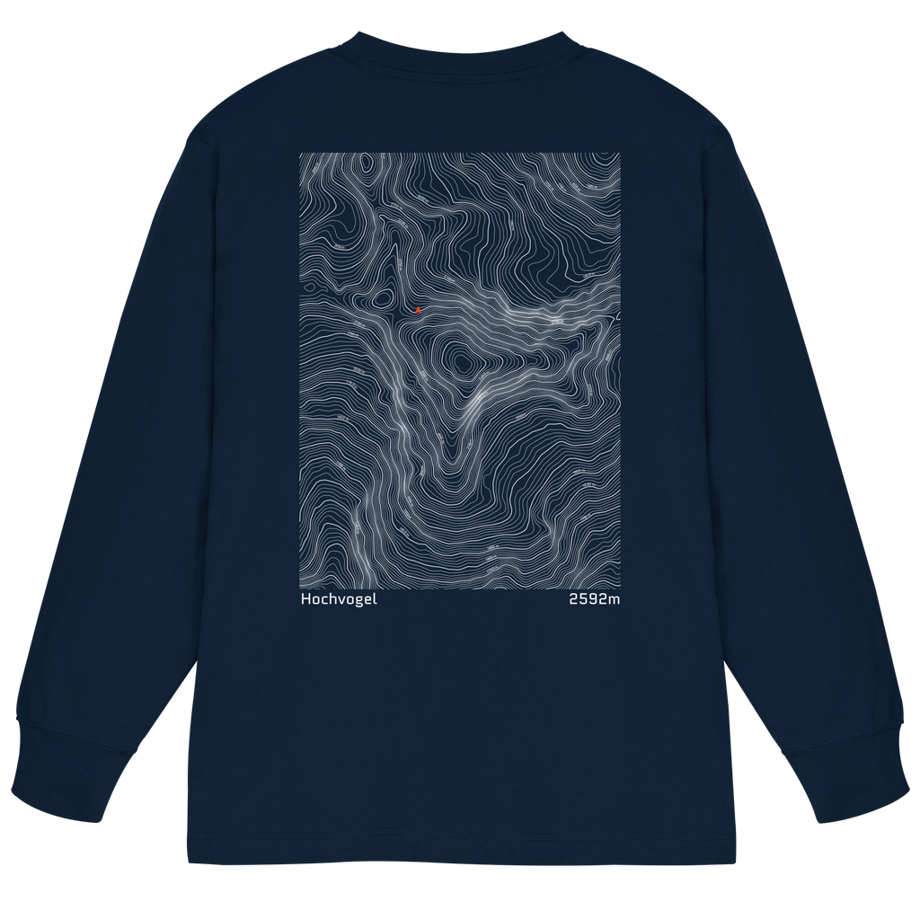 Hochvogel Höhenlinien Oversized Longsleeve (Unisex)