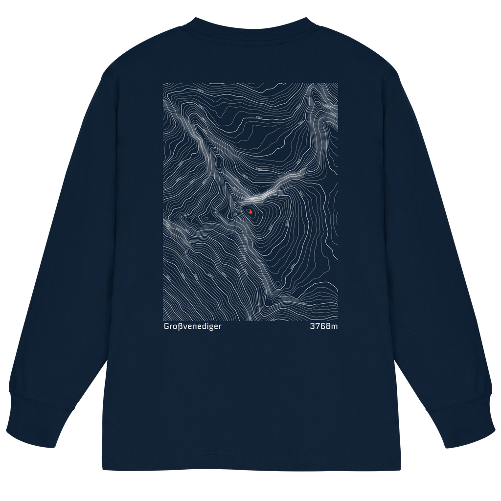 Großvenediger Höhenlinien Oversized Longsleeve (Unisex)