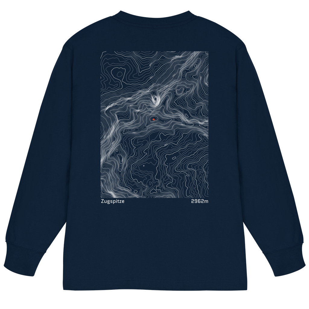 Zugspitze Höhenlinien Oversized Longsleeve (Unisex)