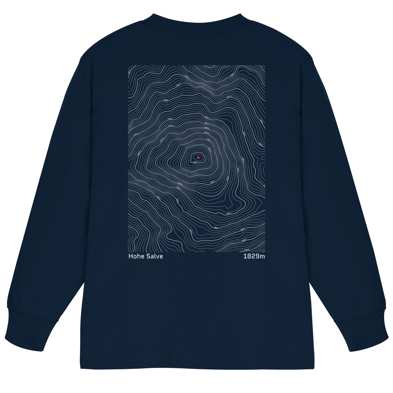 Hohe Salve Höhenlinien Oversized Longsleeve (Unisex)