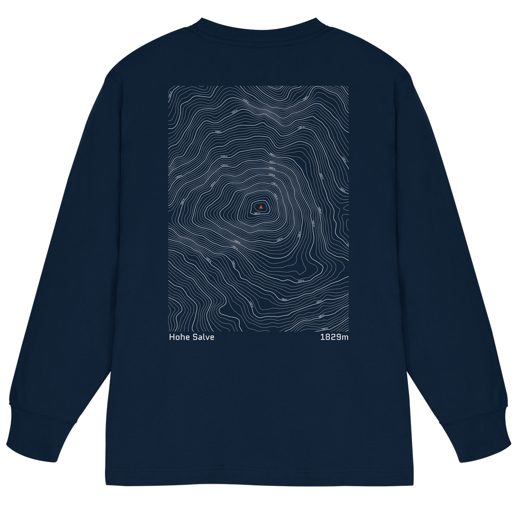 Hohe Salve Höhenlinien Oversized Longsleeve (Unisex)
