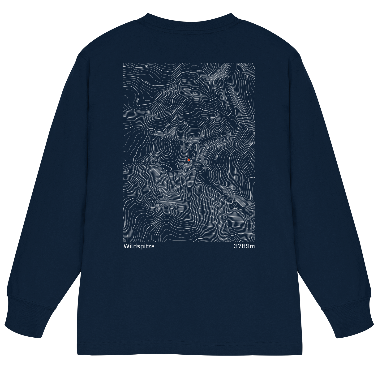 Wildspitze Höhenlinien Oversized Longsleeve (Unisex)
