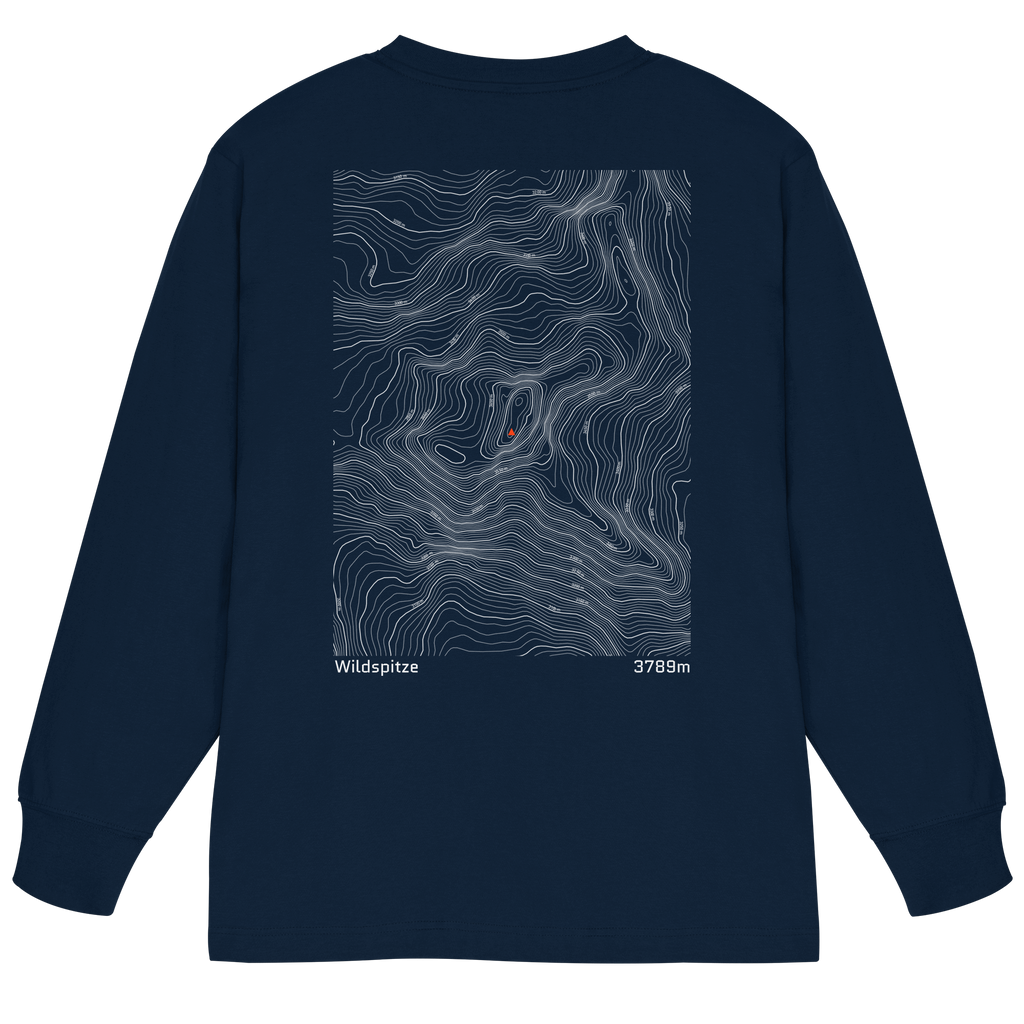 Wildspitze Höhenlinien Oversized Longsleeve (Unisex)