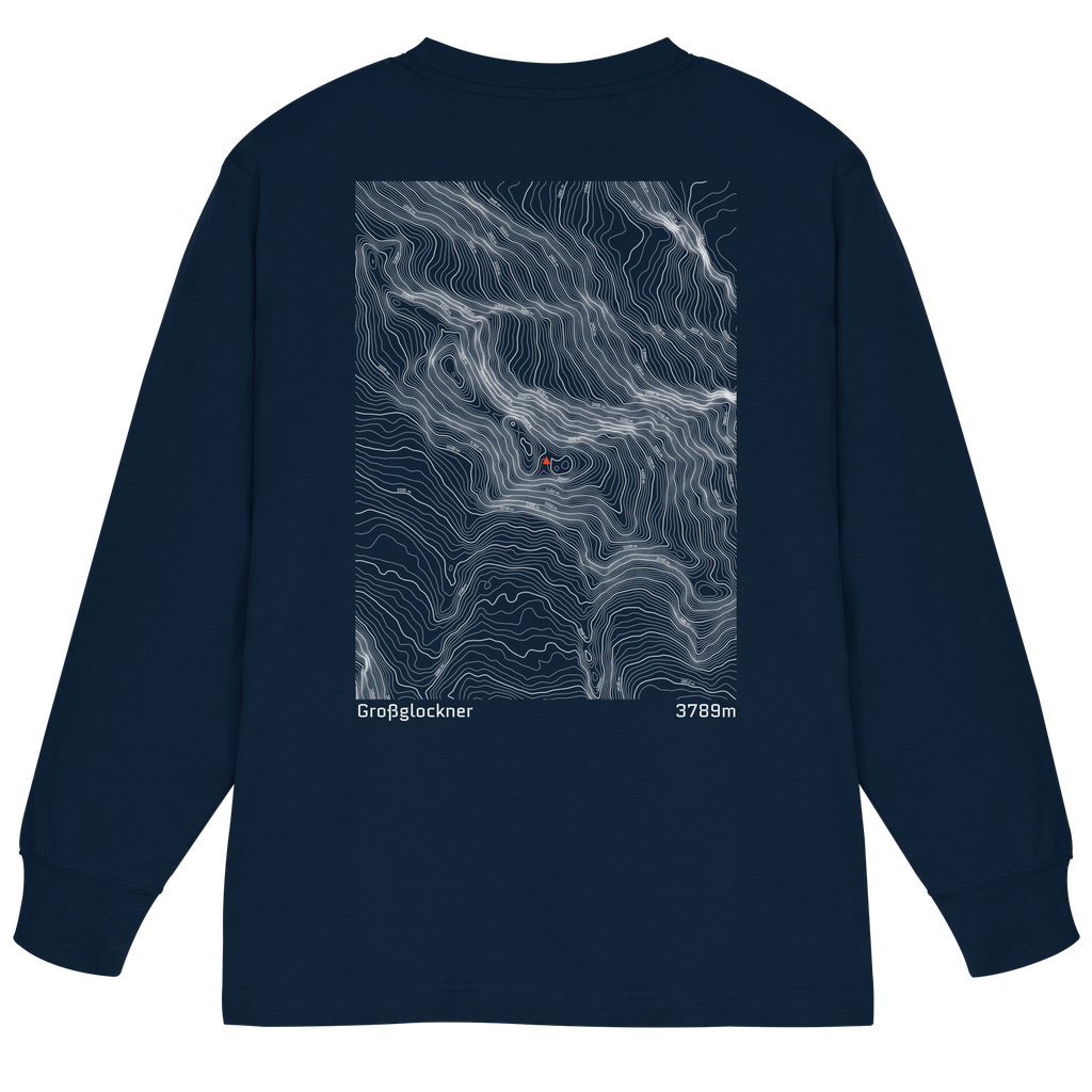 Großglockner Höhenlinien Oversized Longsleeve (Unisex)