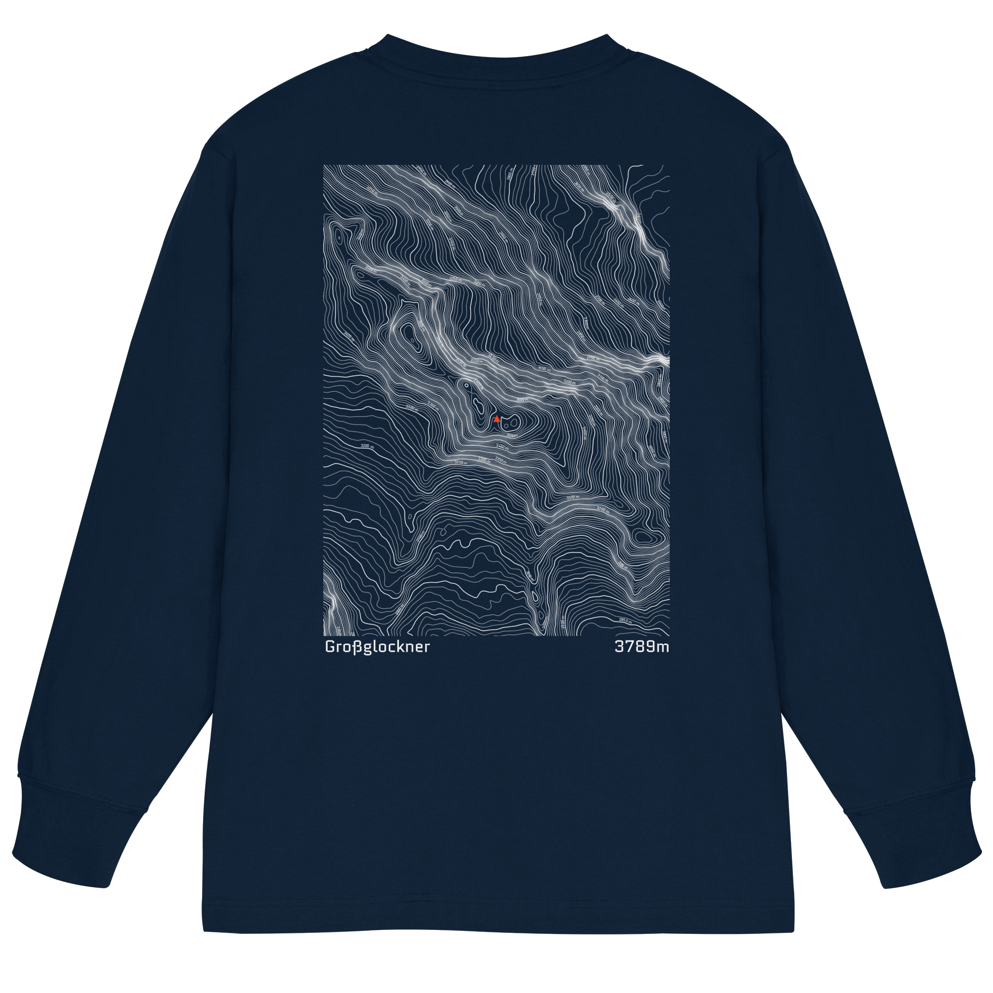 Großglockner Höhenlinien Oversized Longsleeve (Unisex)