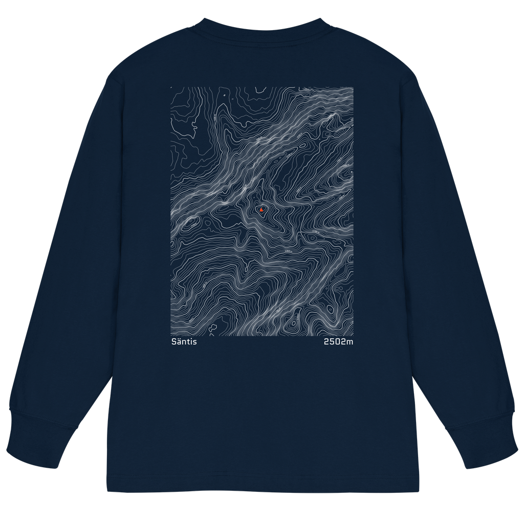 Säntis Höhenlinien Oversized Longsleeve (Unisex)
