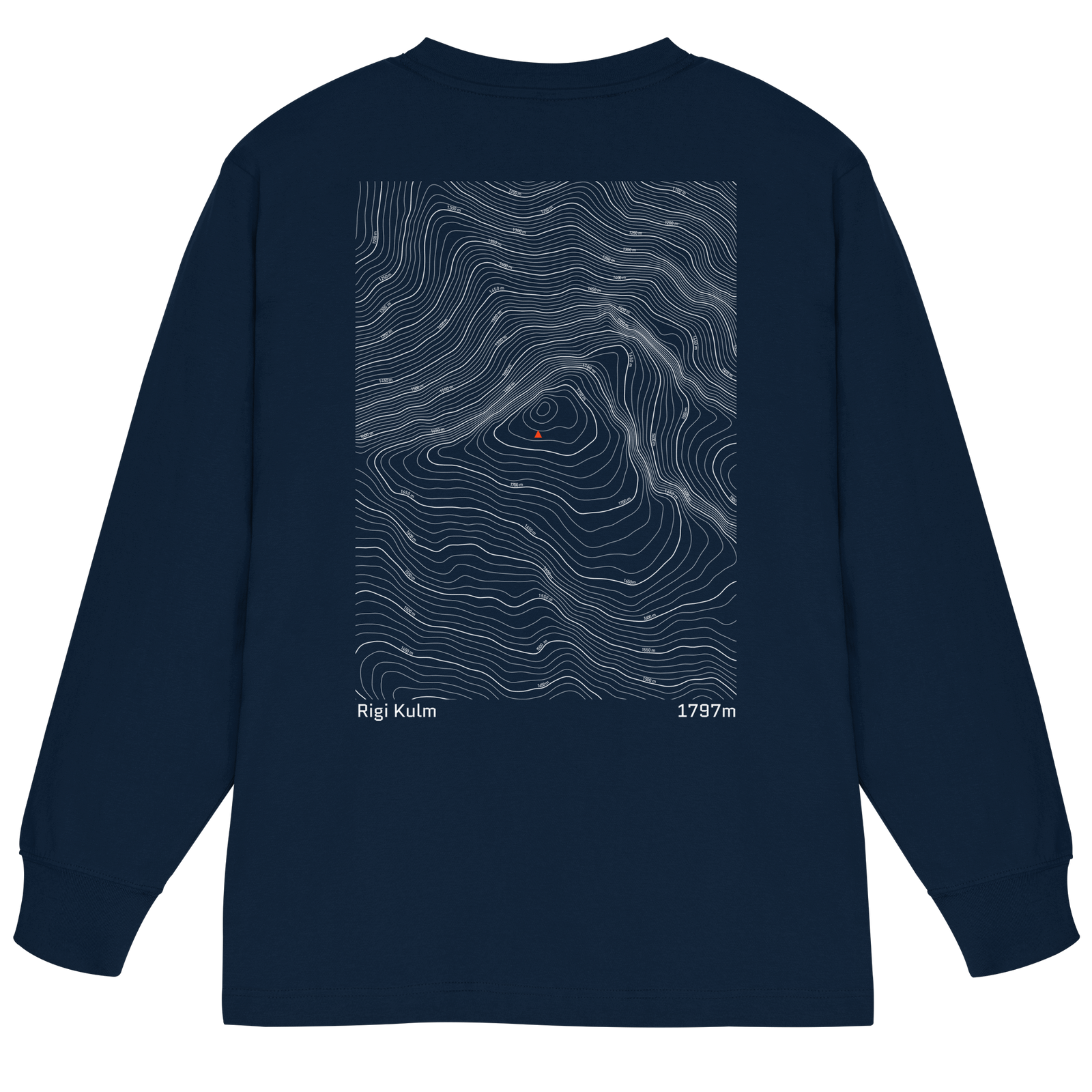 Rigi Kulm Höhenlinien Oversized Longsleeve (Unisex)