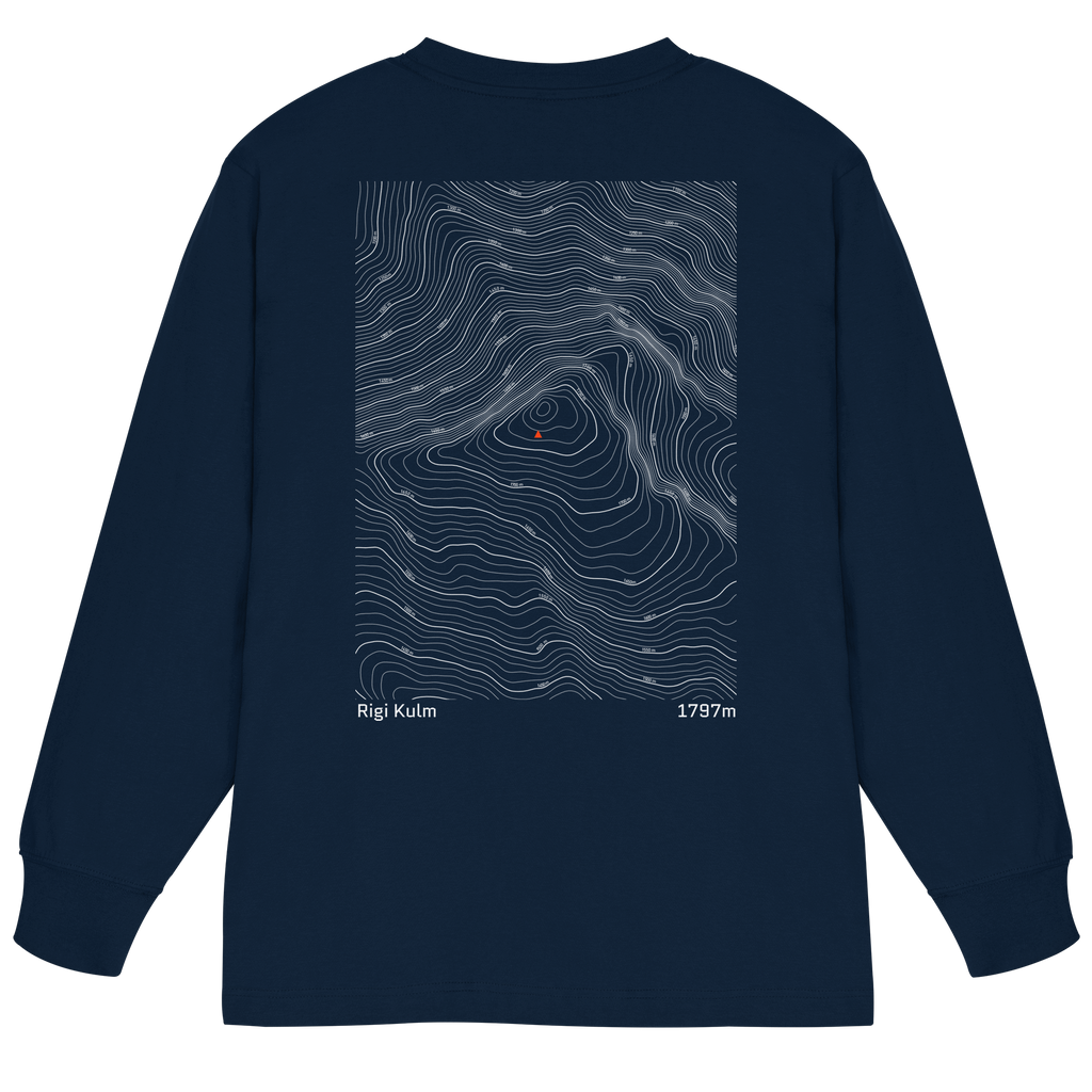Rigi Kulm Höhenlinien Oversized Longsleeve (Unisex)