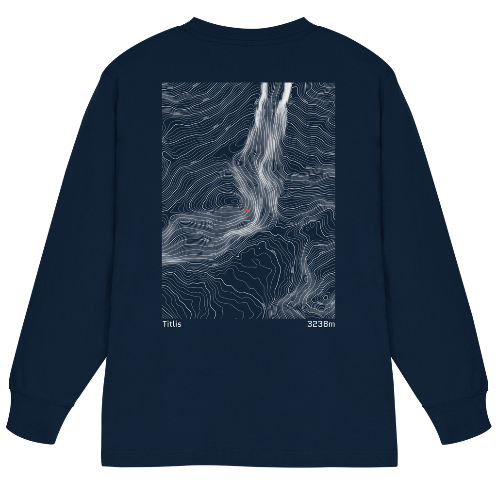 Titlis Höhenlinien Oversized Longsleeve (Unisex)