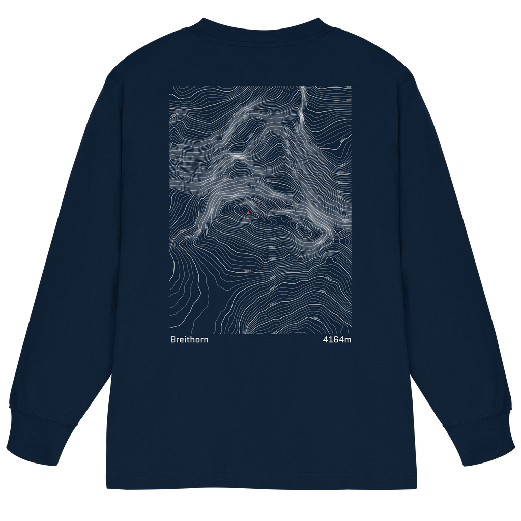 Breithorn Höhenlinien Oversized Longsleeve (Unisex)