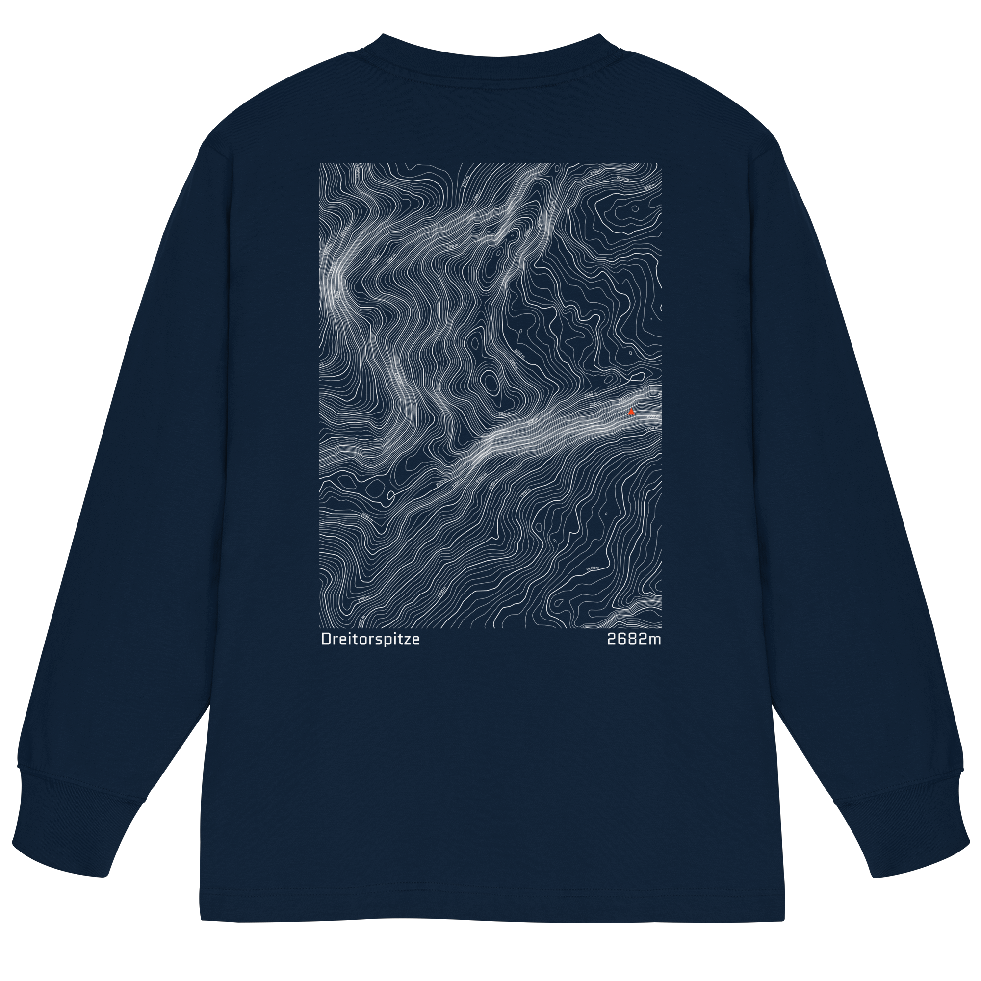 Dreitorspitze Höhenlinien Oversized Longsleeve (Unisex)