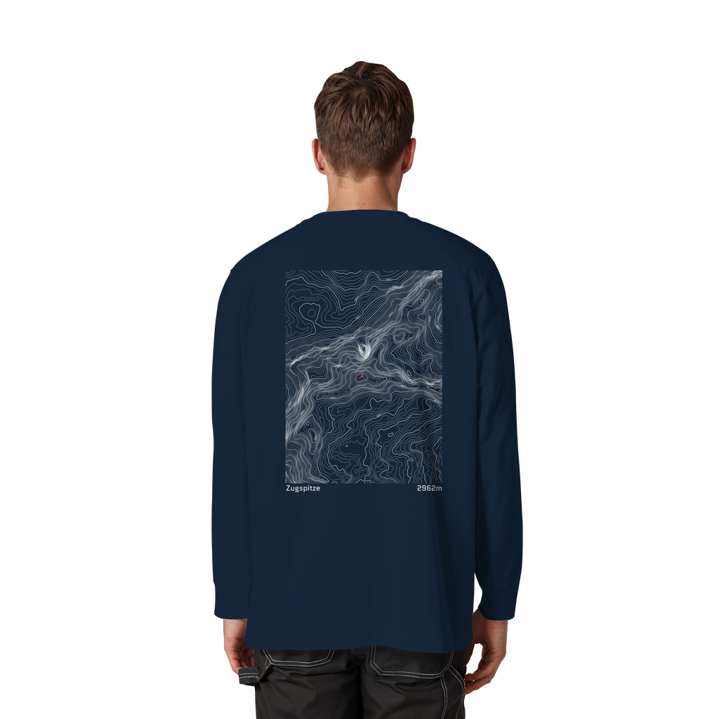 Watzmann Höhenlinien Oversized Longsleeve (Unisex)