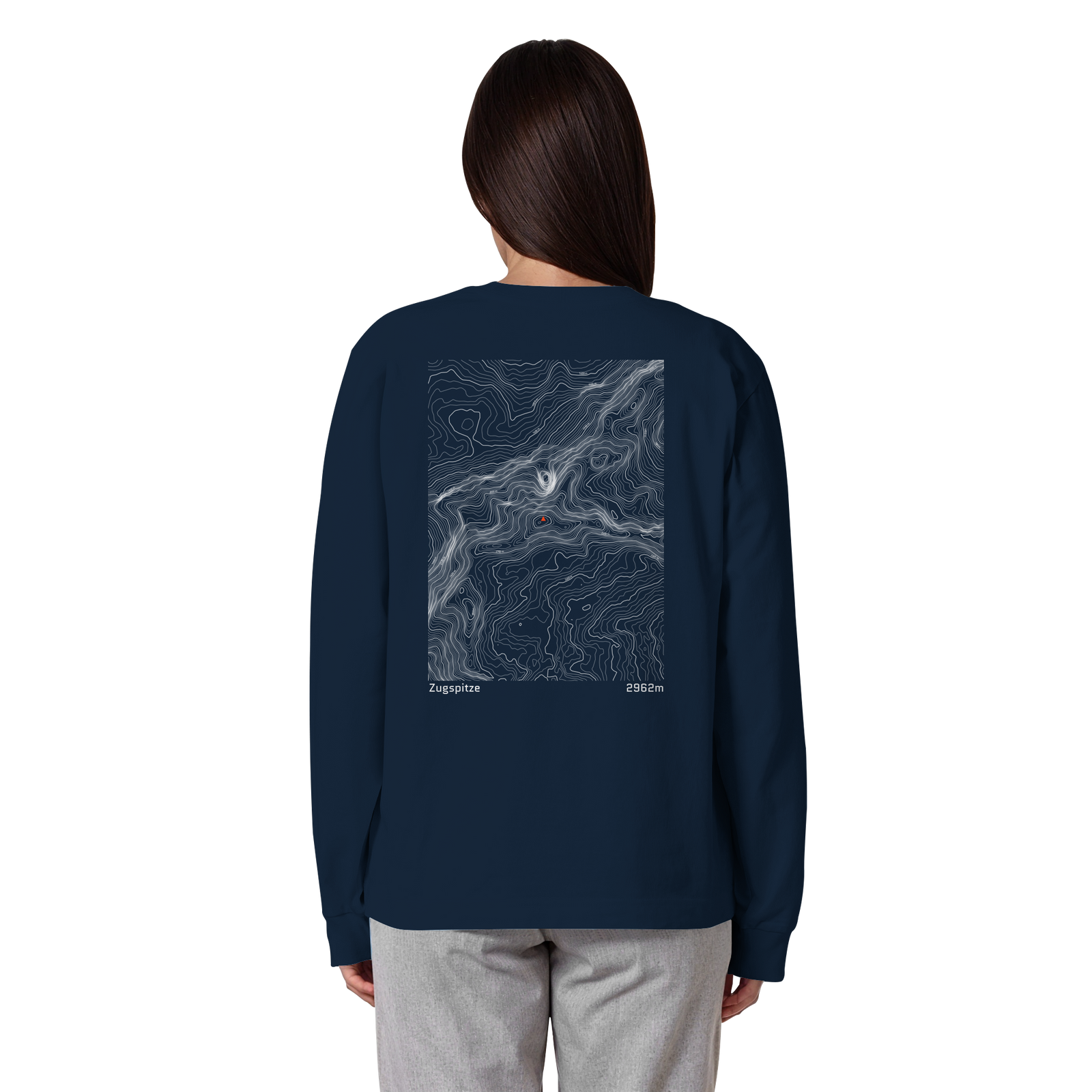 Watzmann Höhenlinien Oversized Longsleeve (Unisex)