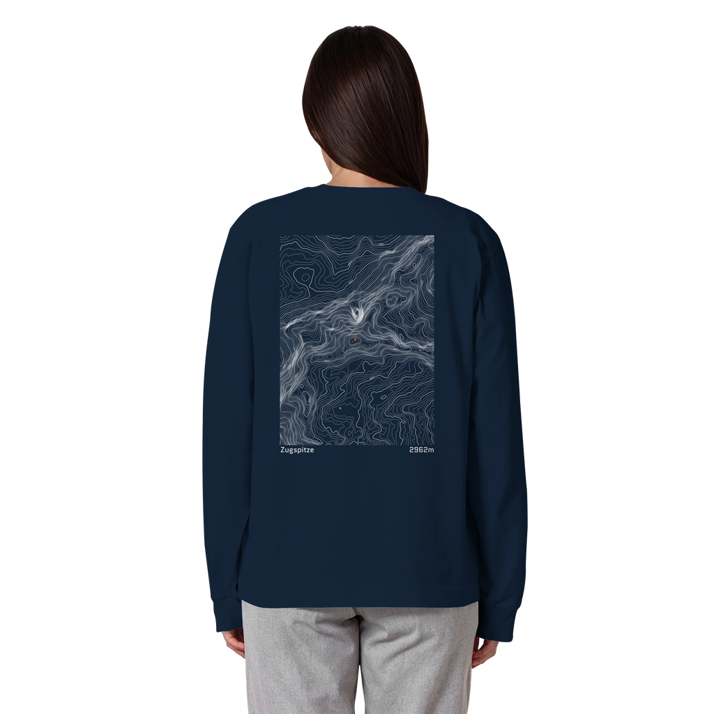 Watzmann Höhenlinien Oversized Longsleeve (Unisex)