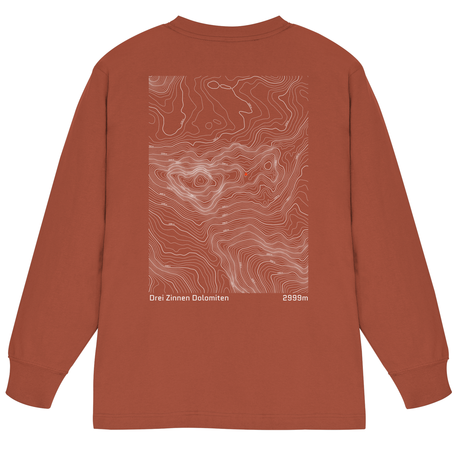 Drei Zinnen Dolomiten Höhenlinien Oversized Longsleeve (Unisex)