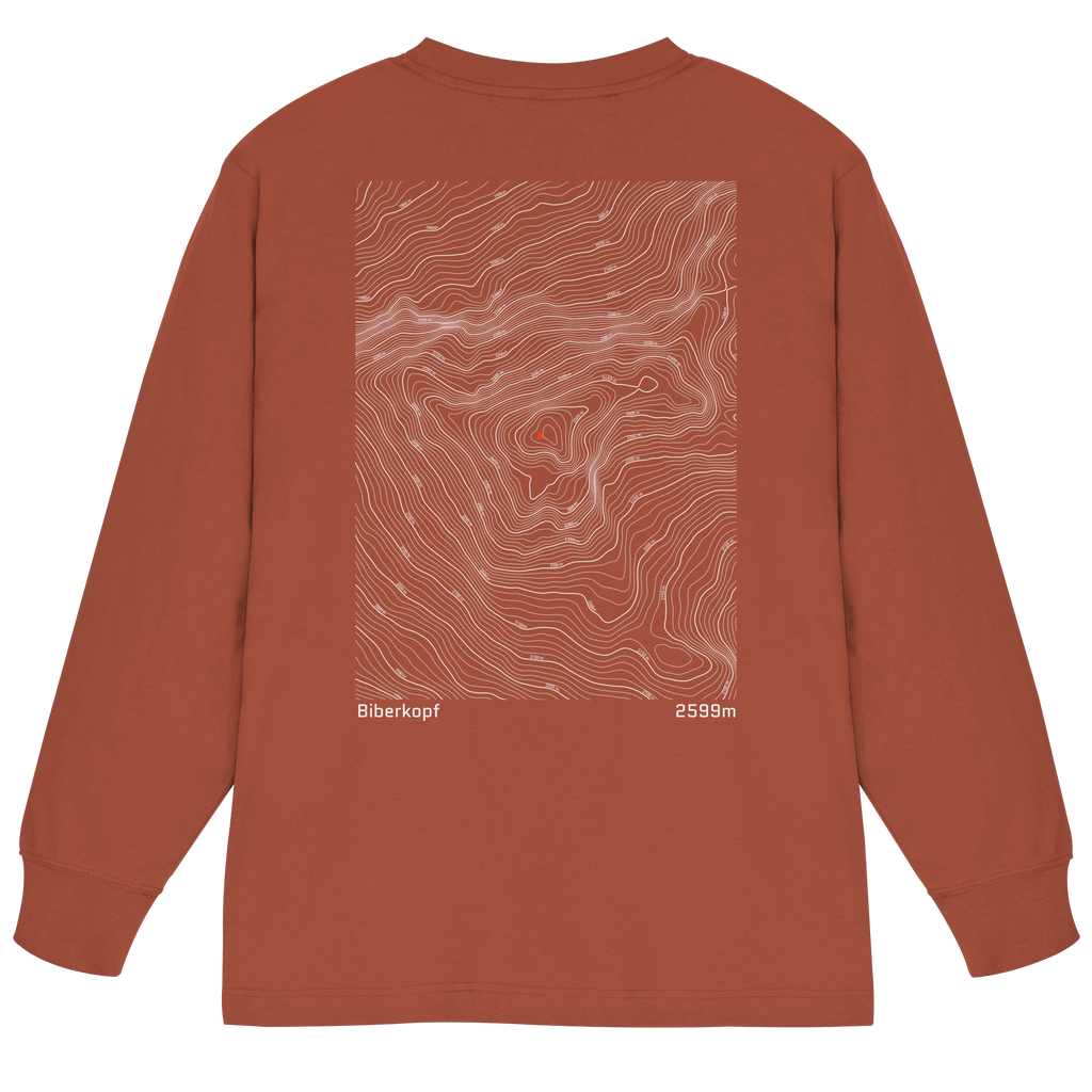 Biberkopf Höhenlinien Oversized Longsleeve (Unisex)