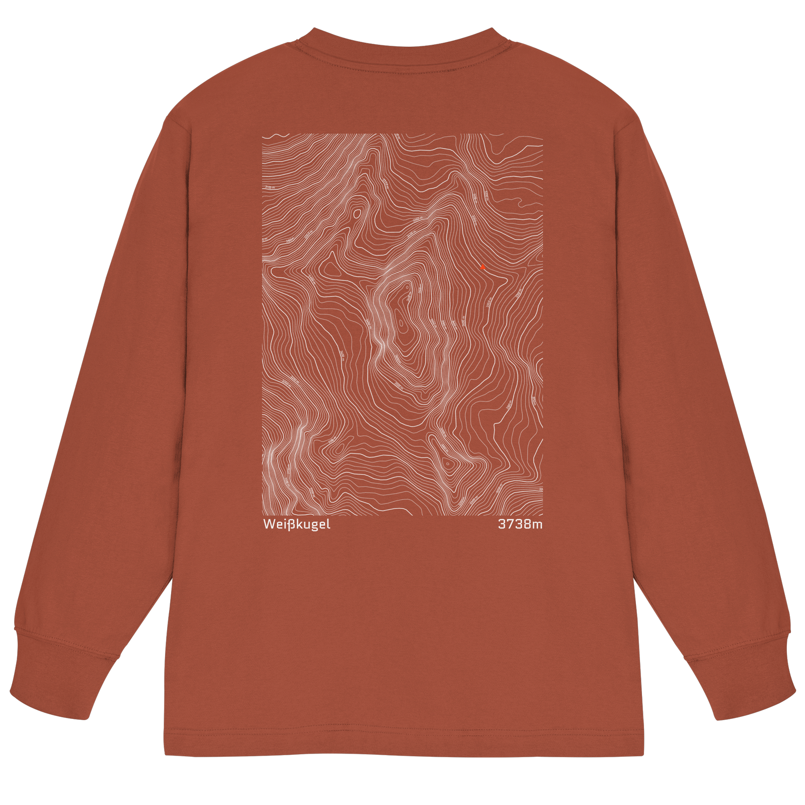 Weißkugel Höhenlinien Oversized Longsleeve (Unisex)
