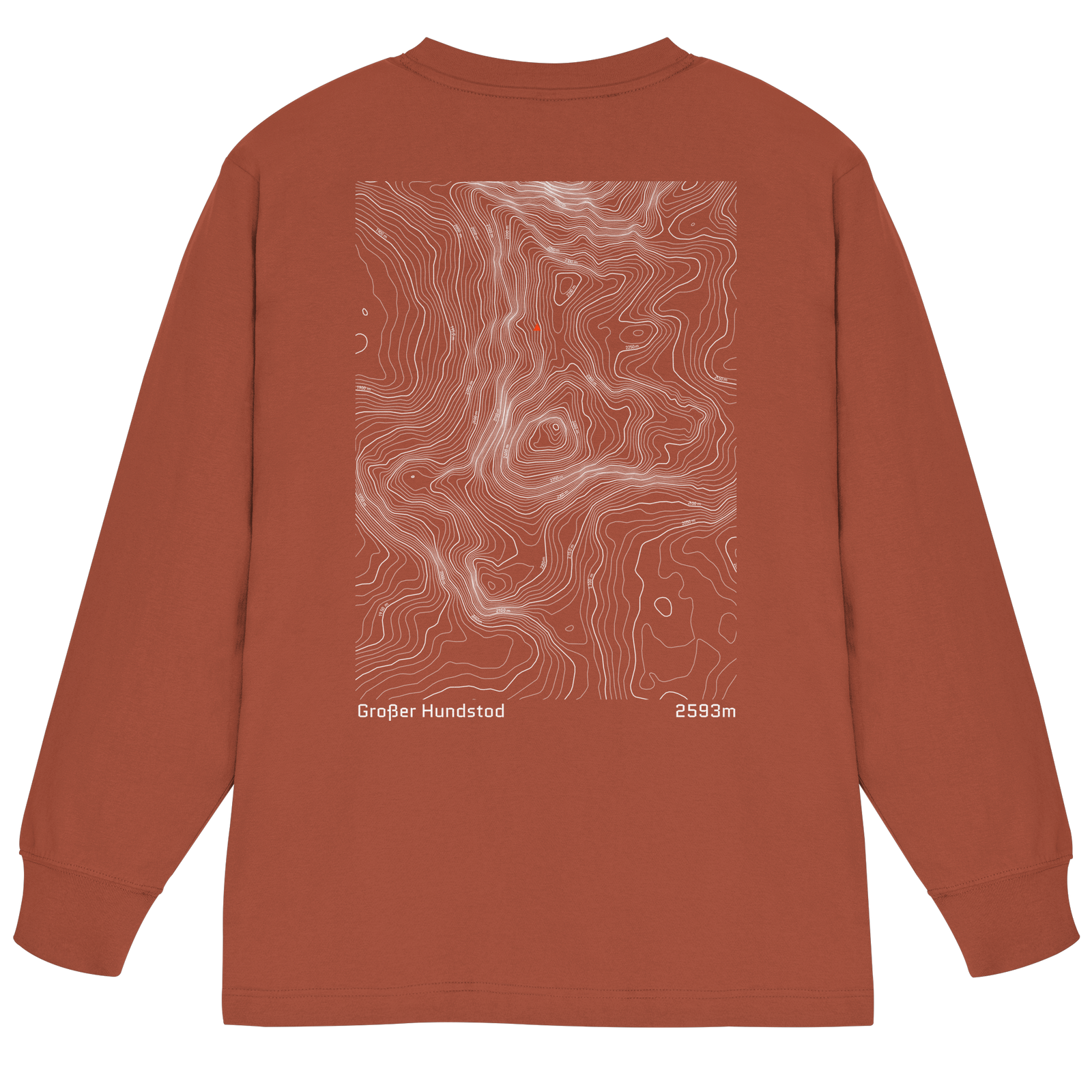 Großer Hundstod Höhenlinien Oversized Longsleeve (Unisex)