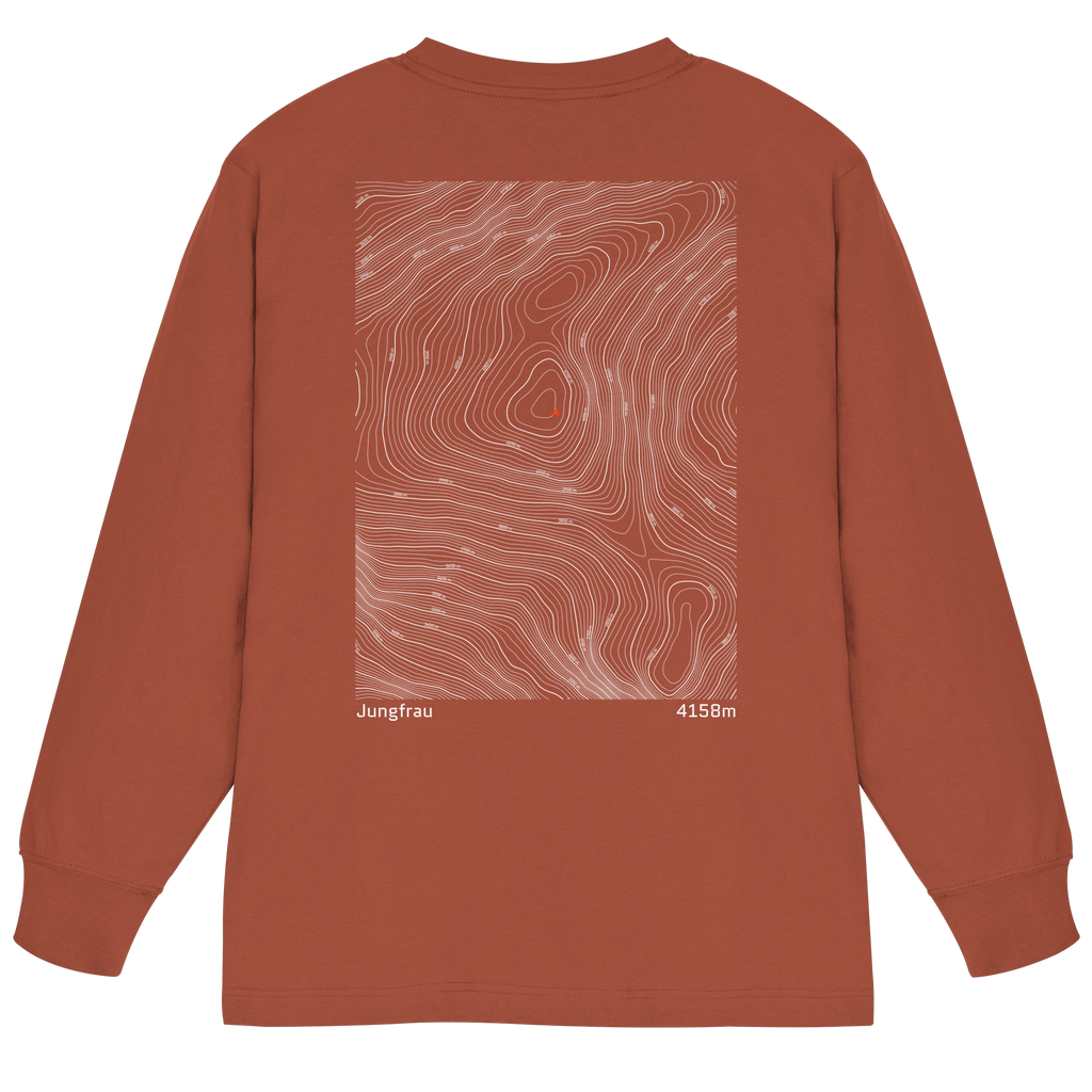Jungfrau Höhenlinien Oversized Longsleeve (Unisex)