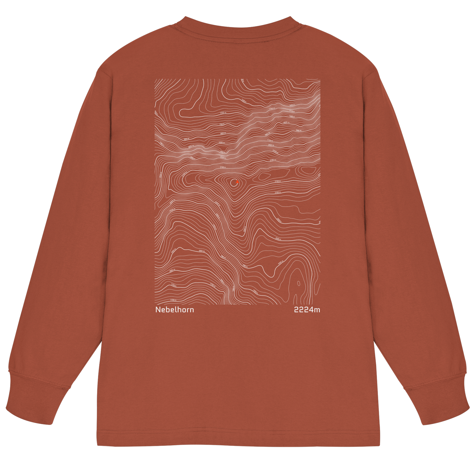 Nebelhorn Höhenlinien Oversized Longsleeve (Unisex)