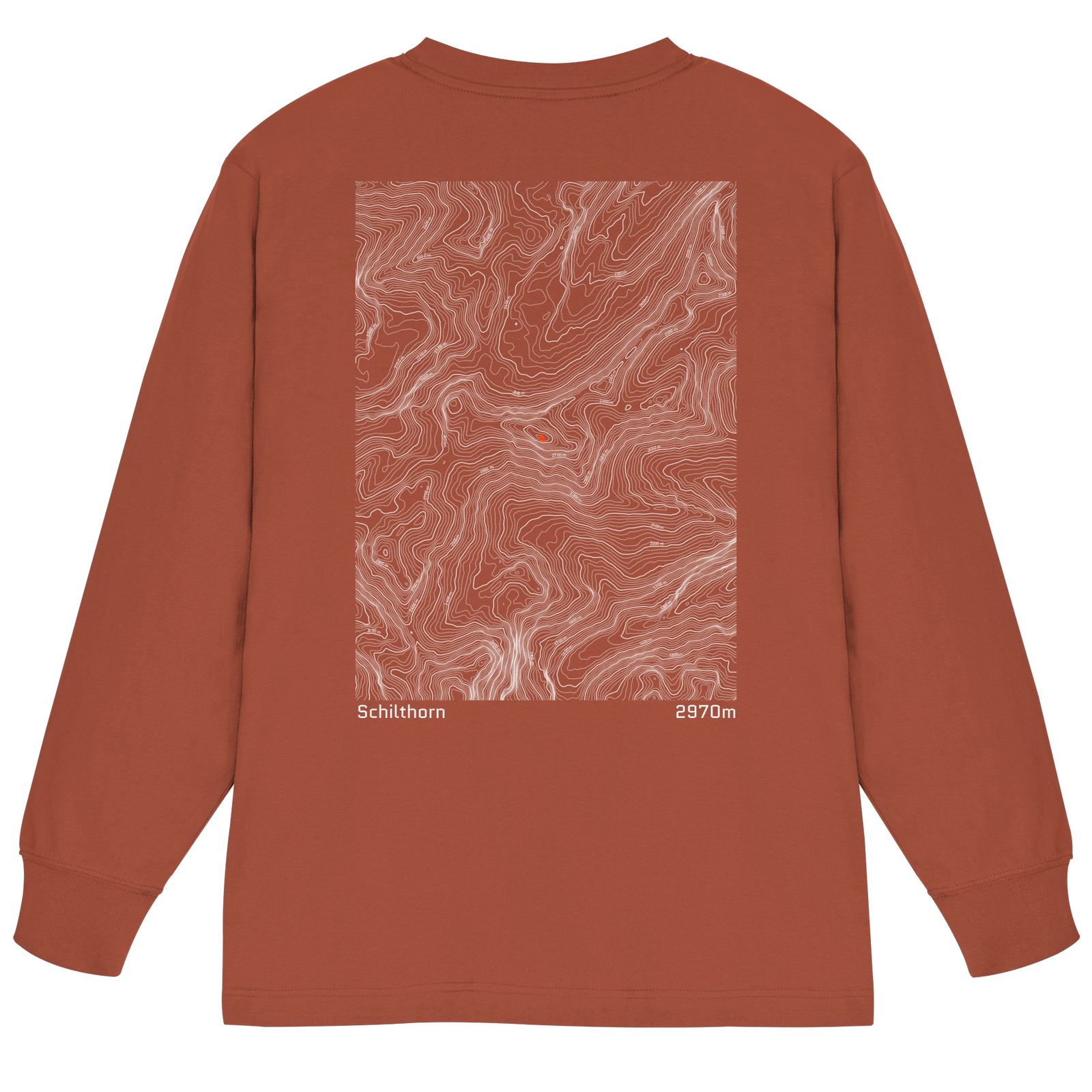 Schilthorn Höhenlinien Oversized Longsleeve (Unisex)