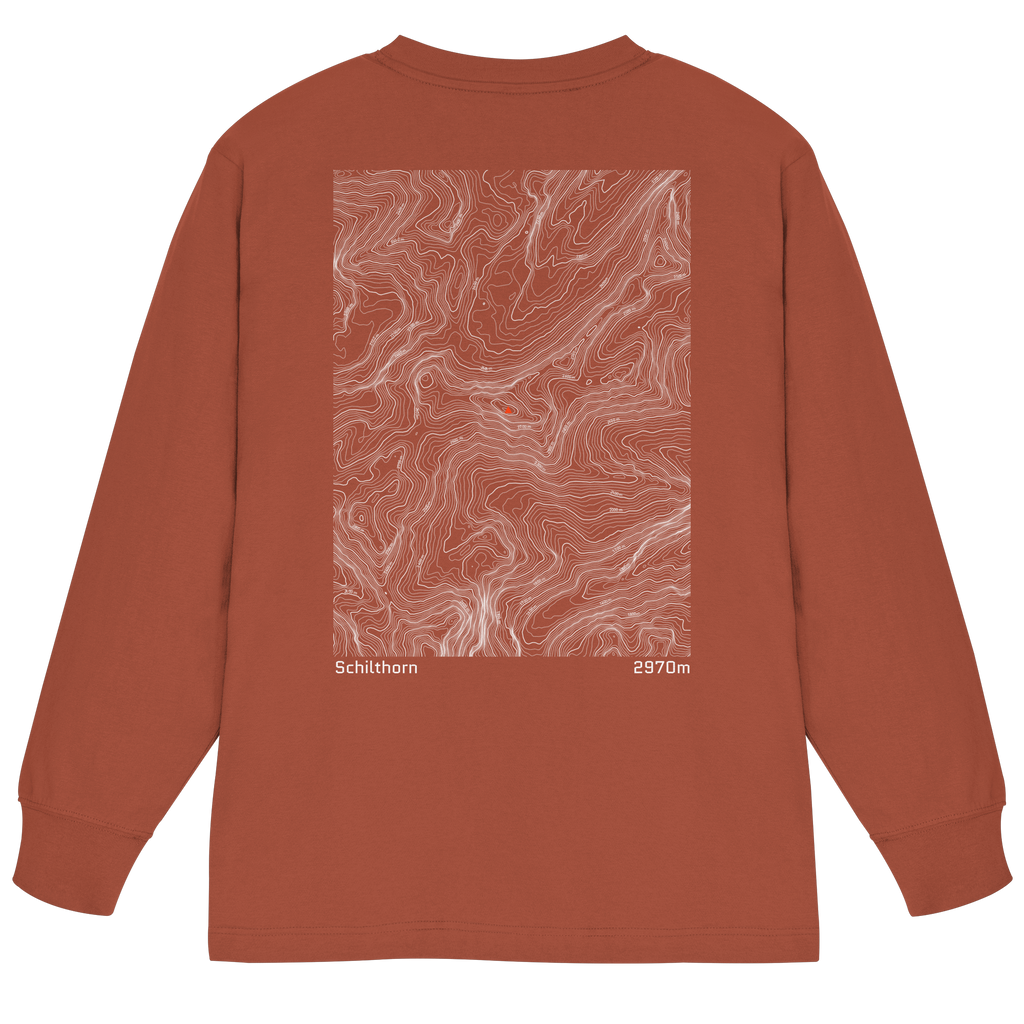 Schilthorn Höhenlinien Oversized Longsleeve (Unisex)