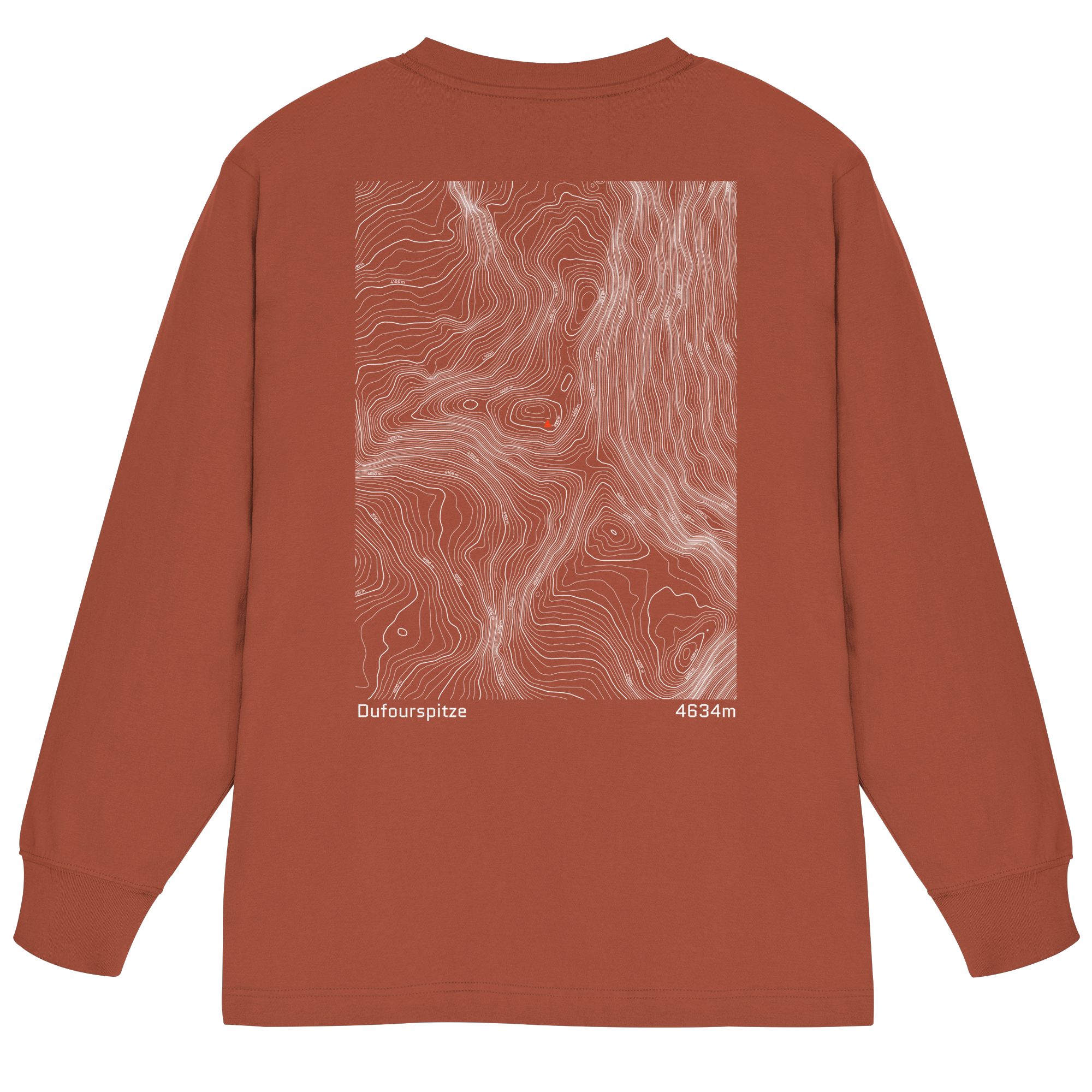Dufourspitze Höhenlinien Oversized Longsleeve (Unisex)
