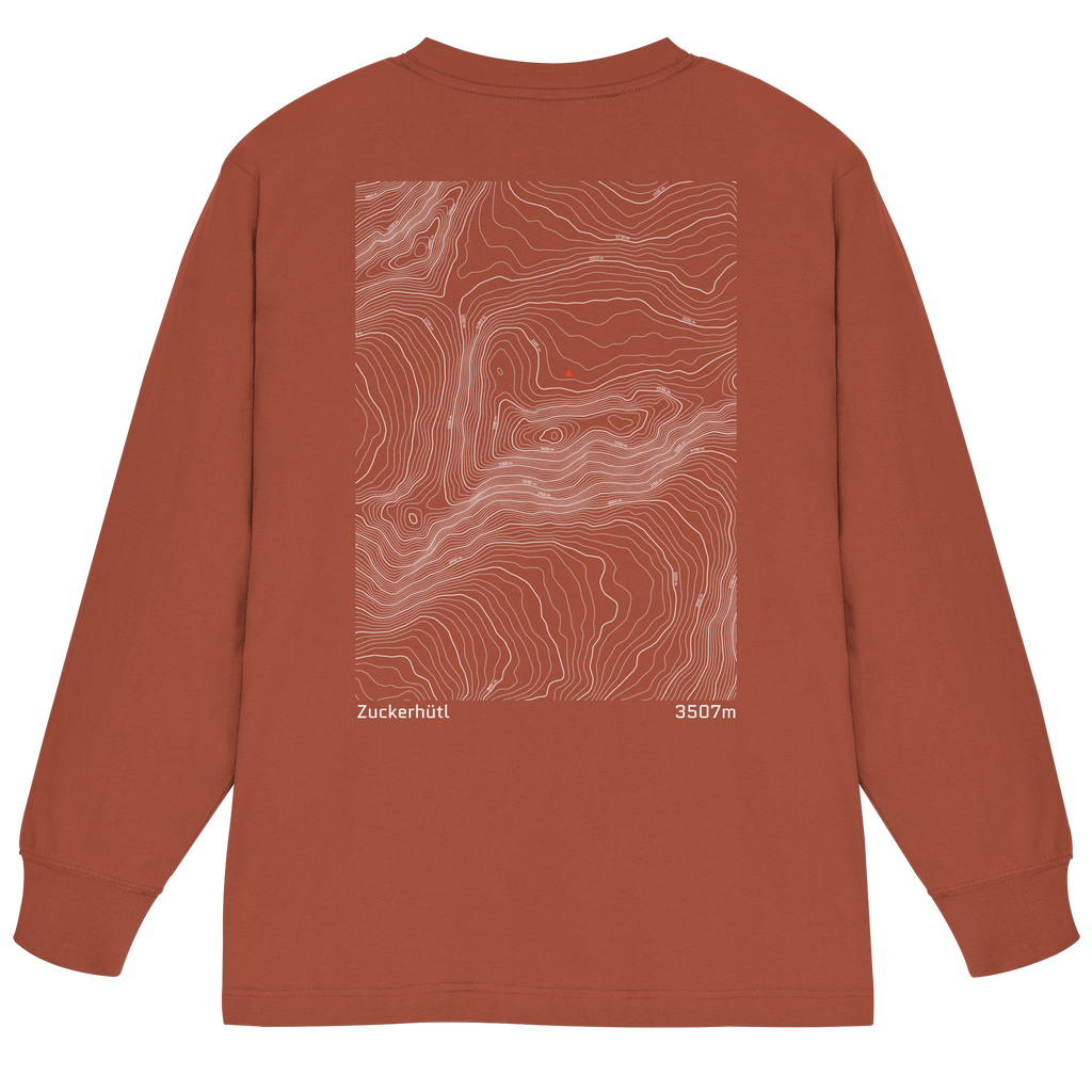 Zuckerhütl Höhenlinien Oversized Longsleeve (Unisex)