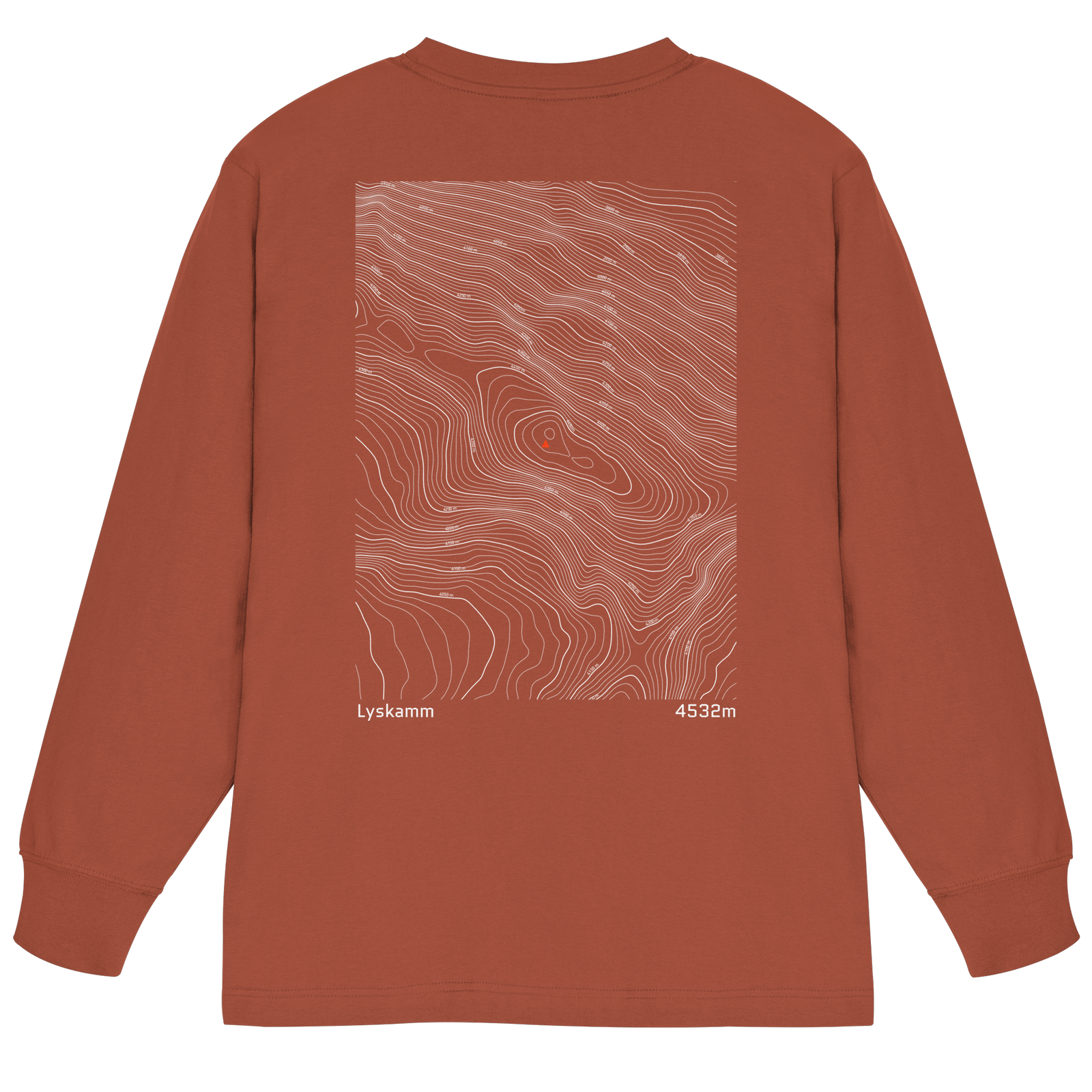 Lyskamm Höhenlinien Oversized Longsleeve (Unisex)