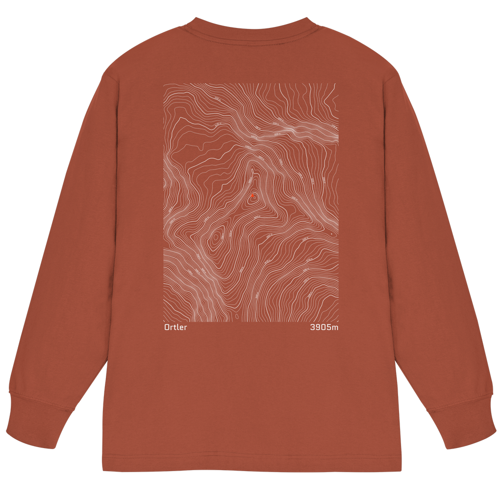 Ortler Höhenlinien Oversized Longsleeve (Unisex)