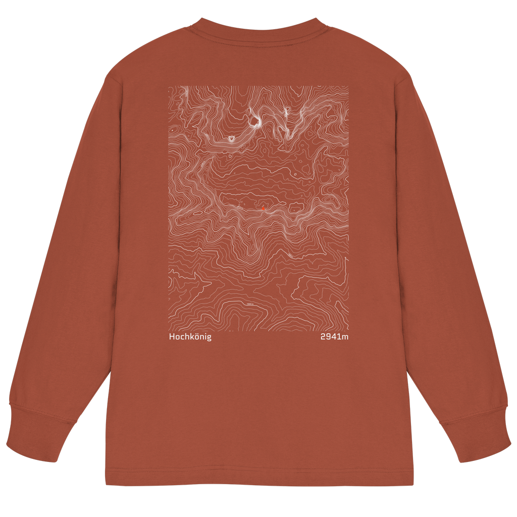 Hochkönig Höhenlinien Oversized Longsleeve (Unisex)
