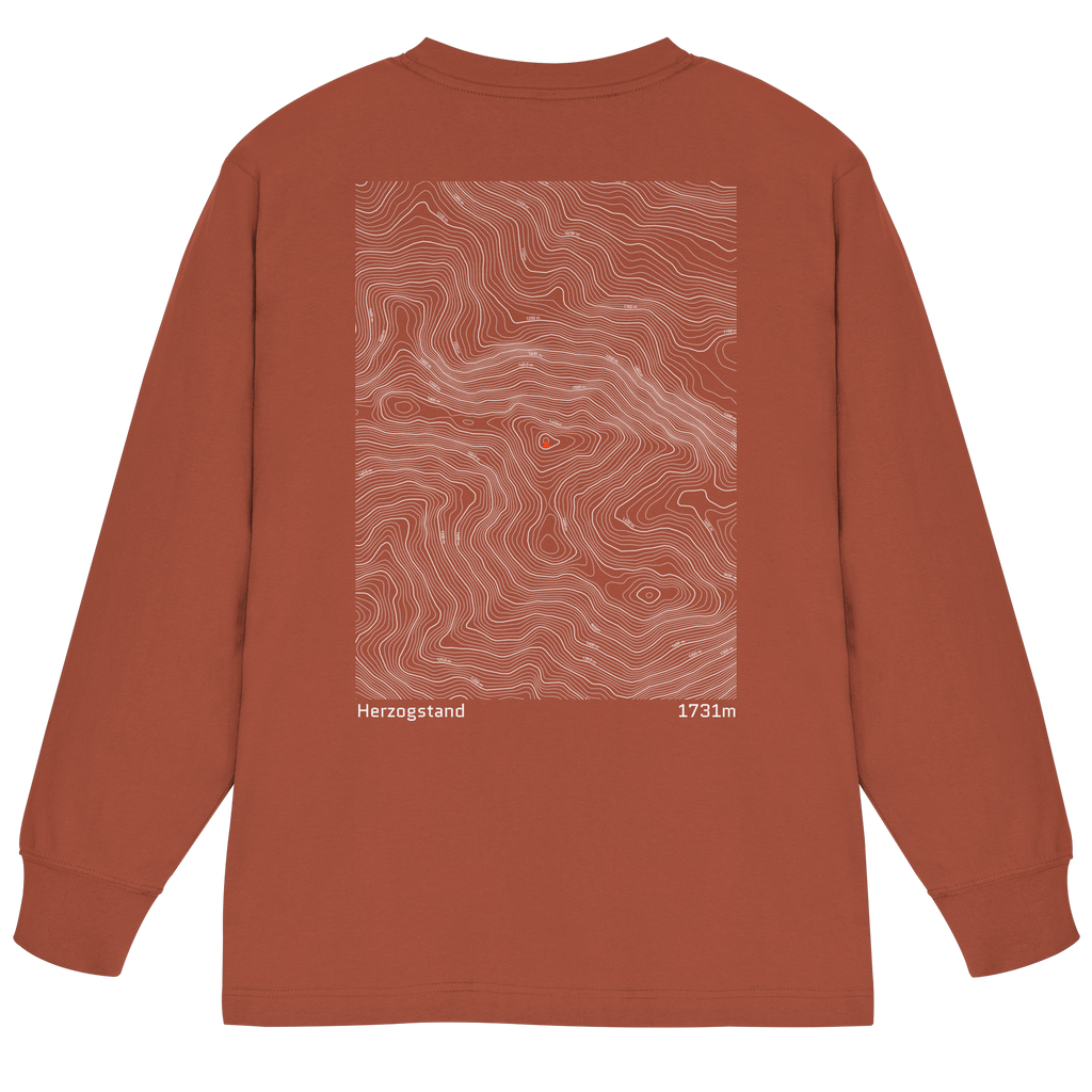 Herzogstand Höhenlinien Oversized Longsleeve (Unisex)