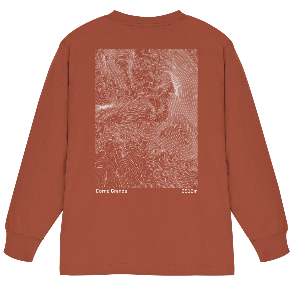 Corno Grande Höhenlinien Oversized Longsleeve (Unisex)