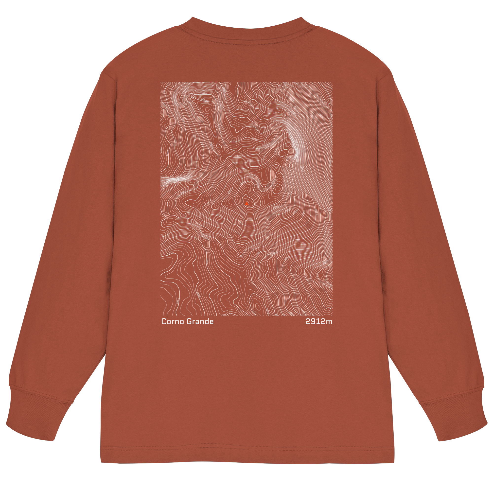 Corno Grande Höhenlinien Oversized Longsleeve (Unisex)