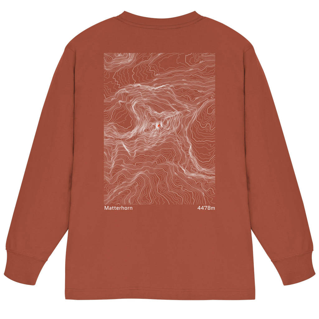 Matterhorn Höhenlinien Oversized Longsleeve (Unisex)
