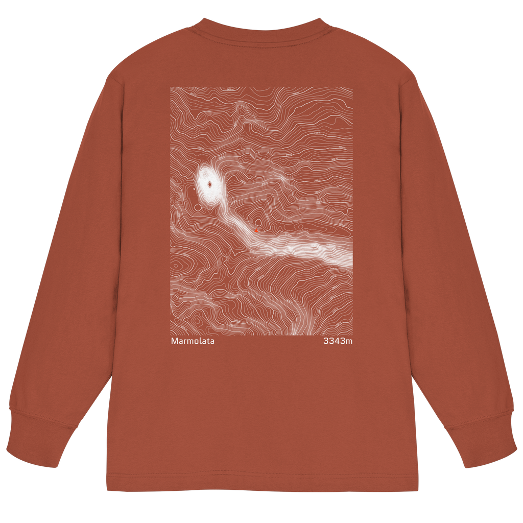 Marmolata Höhenlinien Oversized Longsleeve (Unisex)