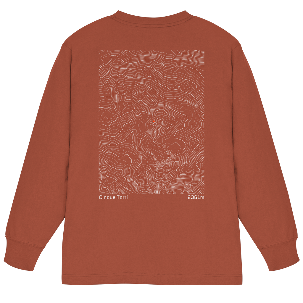 Cinque Torri Höhenlinien Oversized Longsleeve (Unisex)