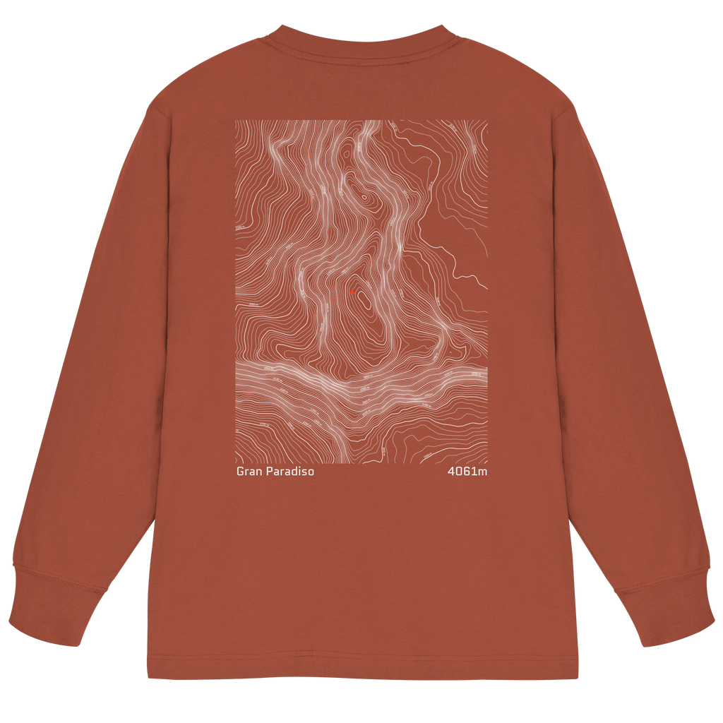 Gran Paradiso Höhenlinien Oversized Longsleeve (Unisex)