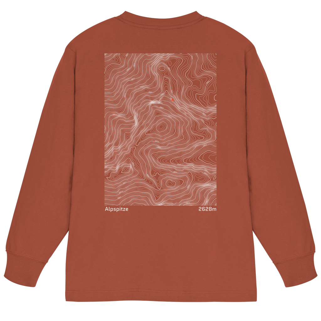 Alpspitze Höhenlinie Oversized Longsleeve (Unisex)
