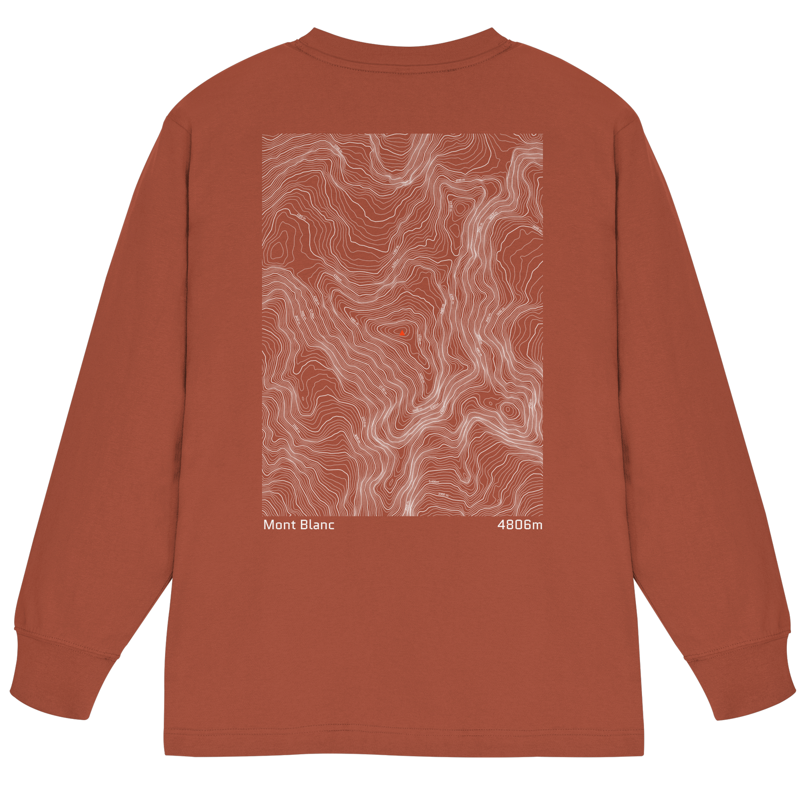 Mont Blanc Höhenlinien Oversized Longsleeve (Unisex)
