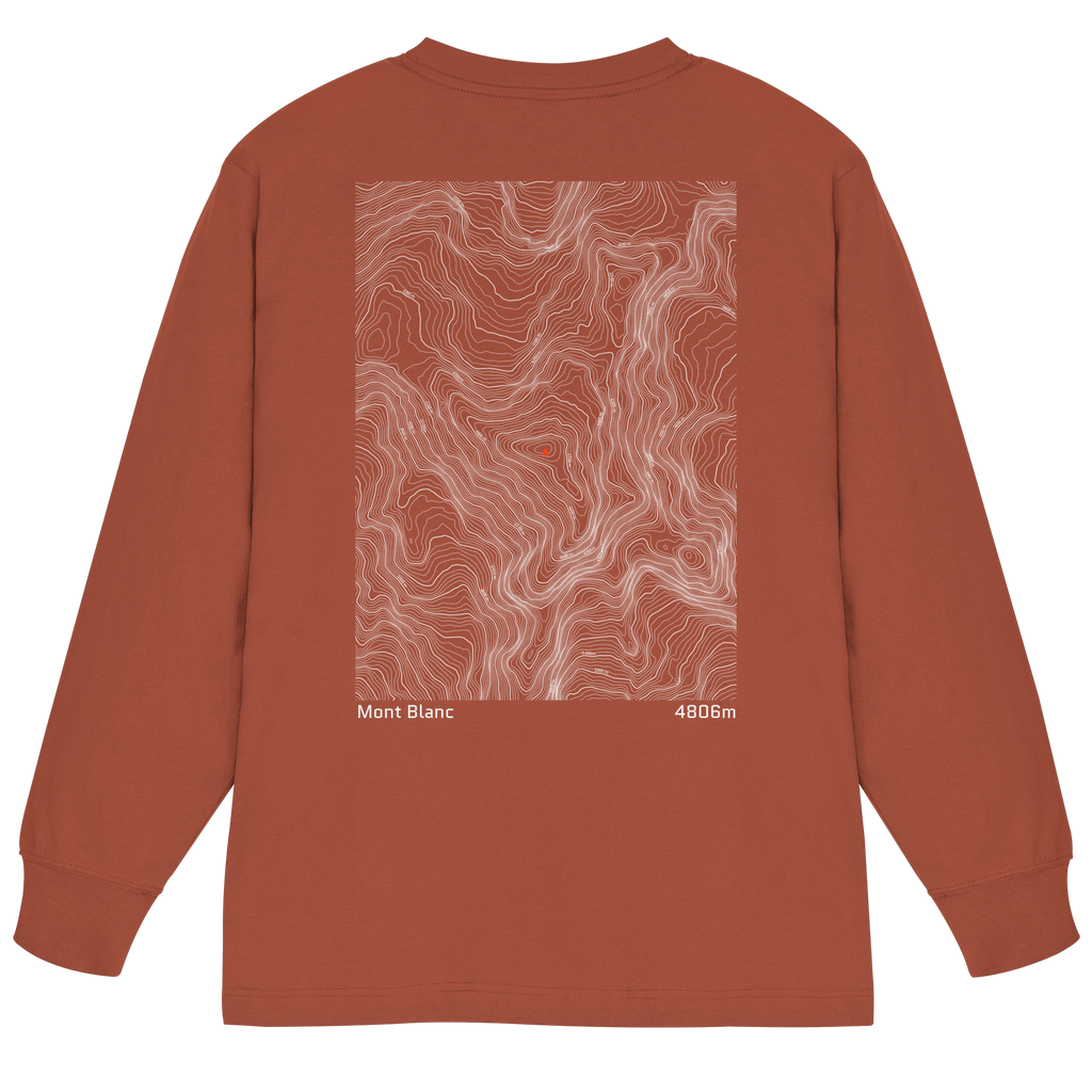 Mont Blanc Höhenlinien Oversized Longsleeve (Unisex)