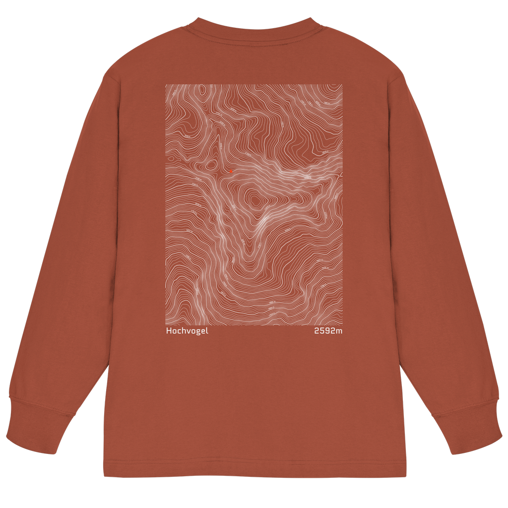 Hochvogel Höhenlinien Oversized Longsleeve (Unisex)