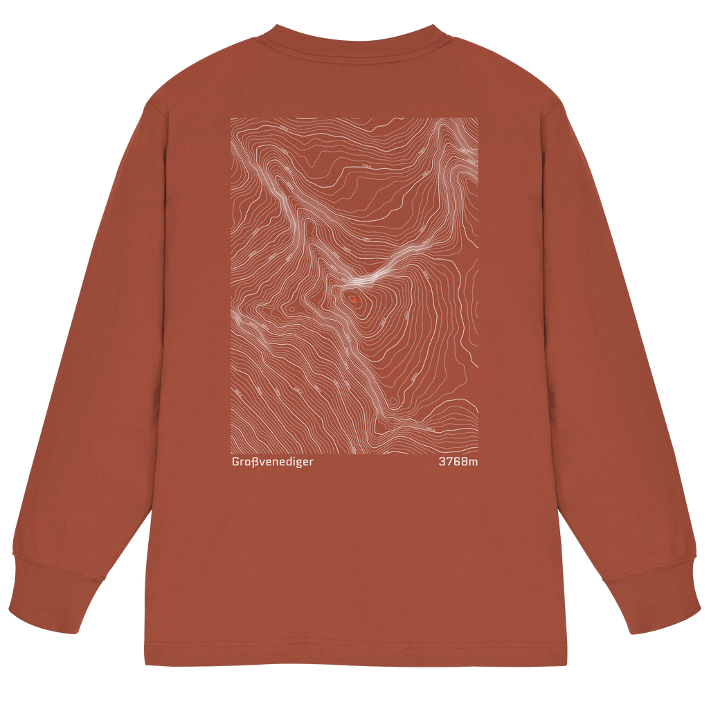 Großvenediger Höhenlinien Oversized Longsleeve (Unisex)