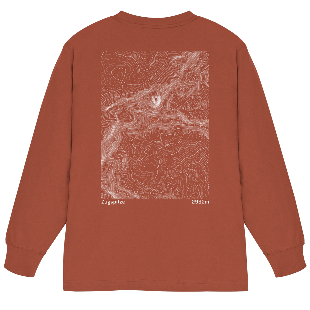 Zugspitze Höhenlinien Oversized Longsleeve (Unisex)