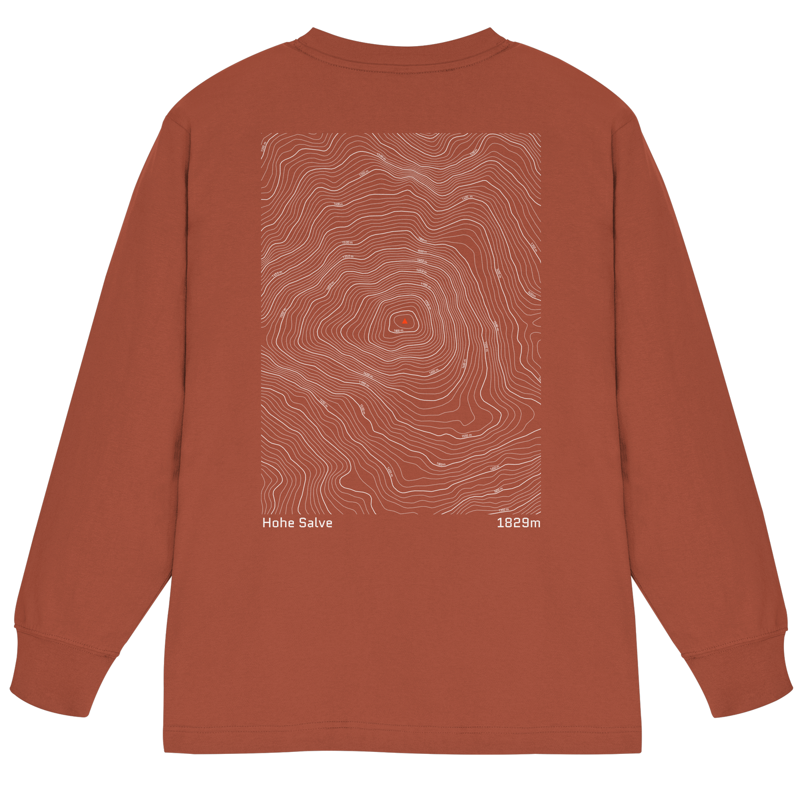 Hohe Salve Höhenlinien Oversized Longsleeve (Unisex)