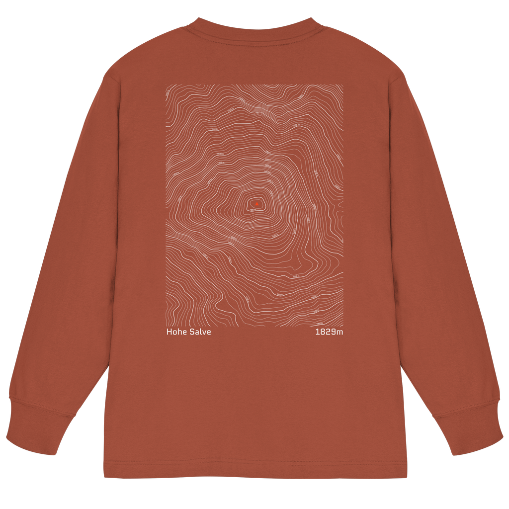 Hohe Salve Höhenlinien Oversized Longsleeve (Unisex)