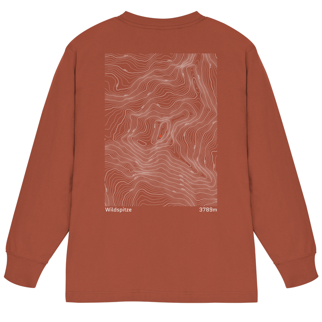 Wildspitze Höhenlinien Oversized Longsleeve (Unisex)