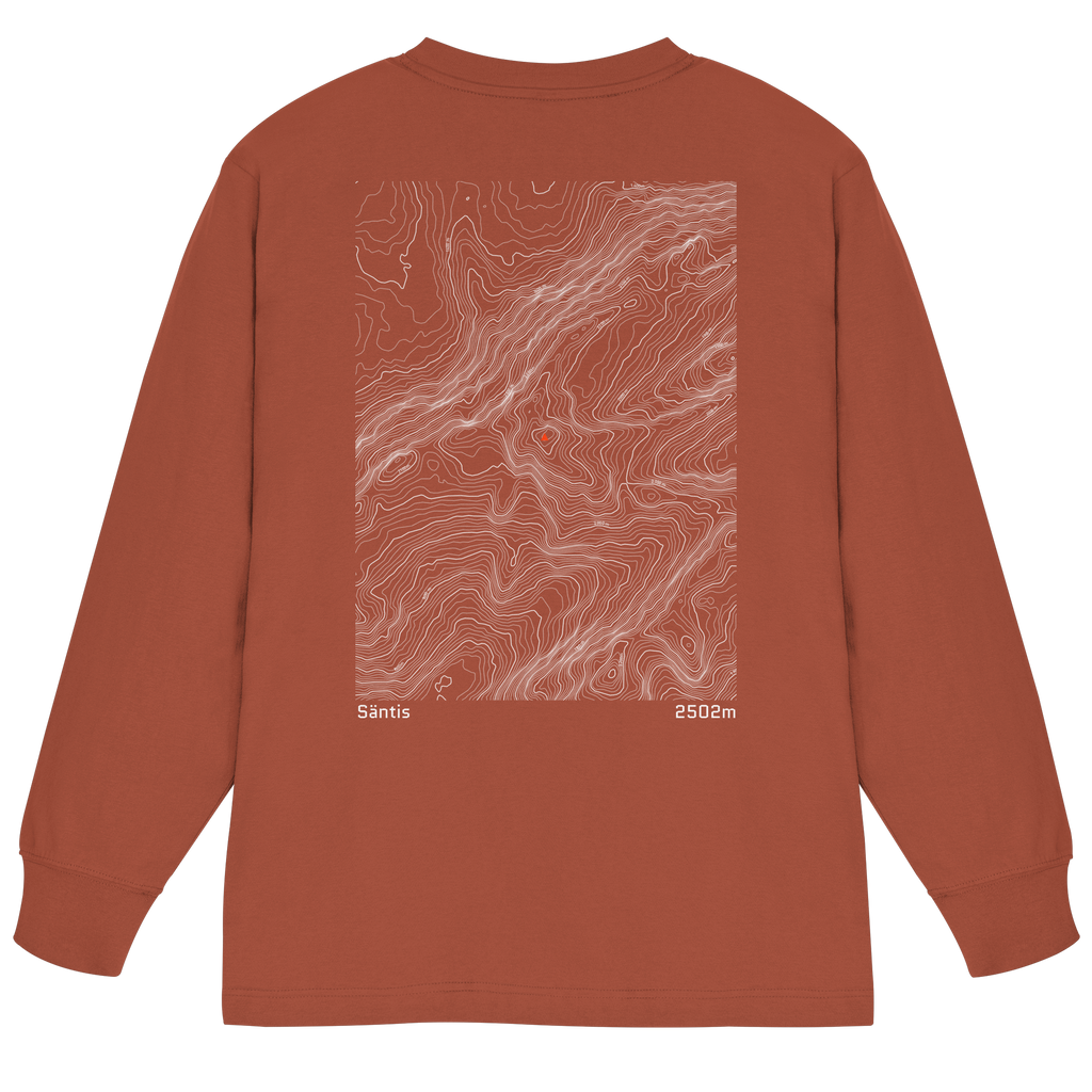 Säntis Höhenlinien Oversized Longsleeve (Unisex)