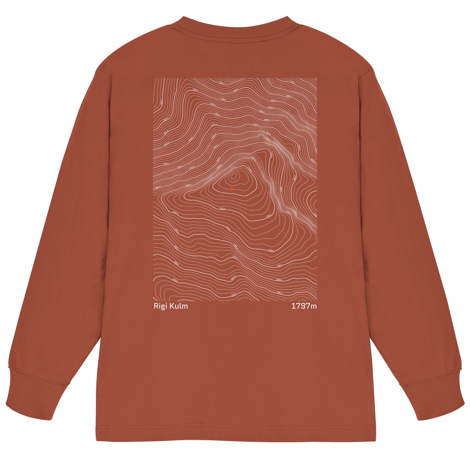 Rigi Kulm Höhenlinien Oversized Longsleeve (Unisex)
